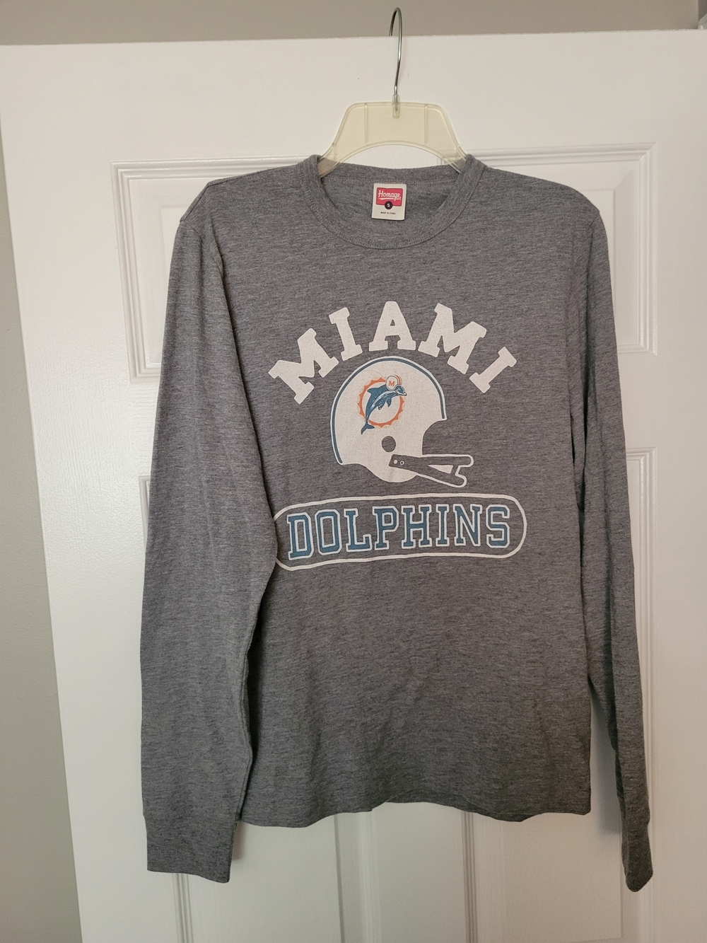HOMAGE Gray Miami Dolphins Long Sleeve Tee